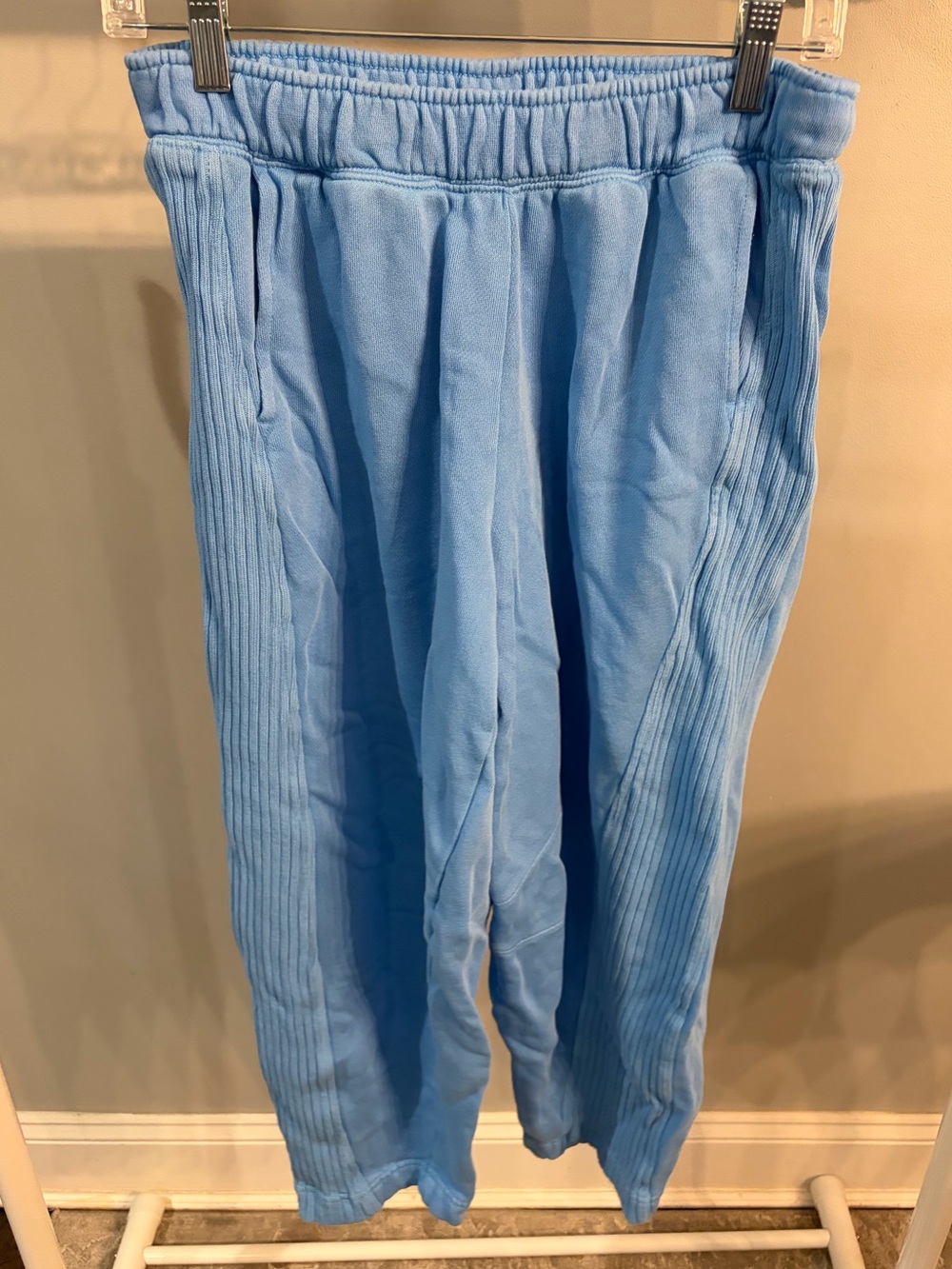 aerie Sky Blue Ribbed-Panel Joggers size XS